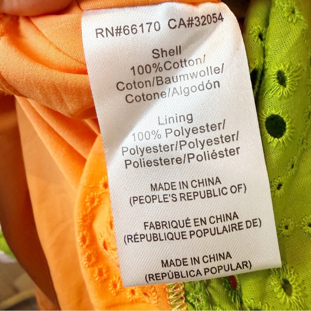 💋Anthropologie Hitch eyelet Orange, Green, and Cream Maxi Skirt size XS - Picture 11 of 11